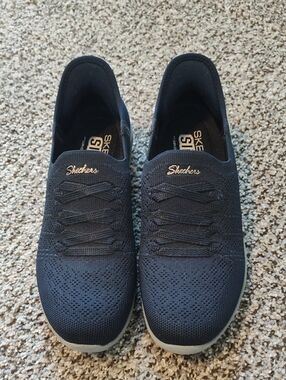 Skechers Women's Navy Slip-On Knit Athletic Shoes